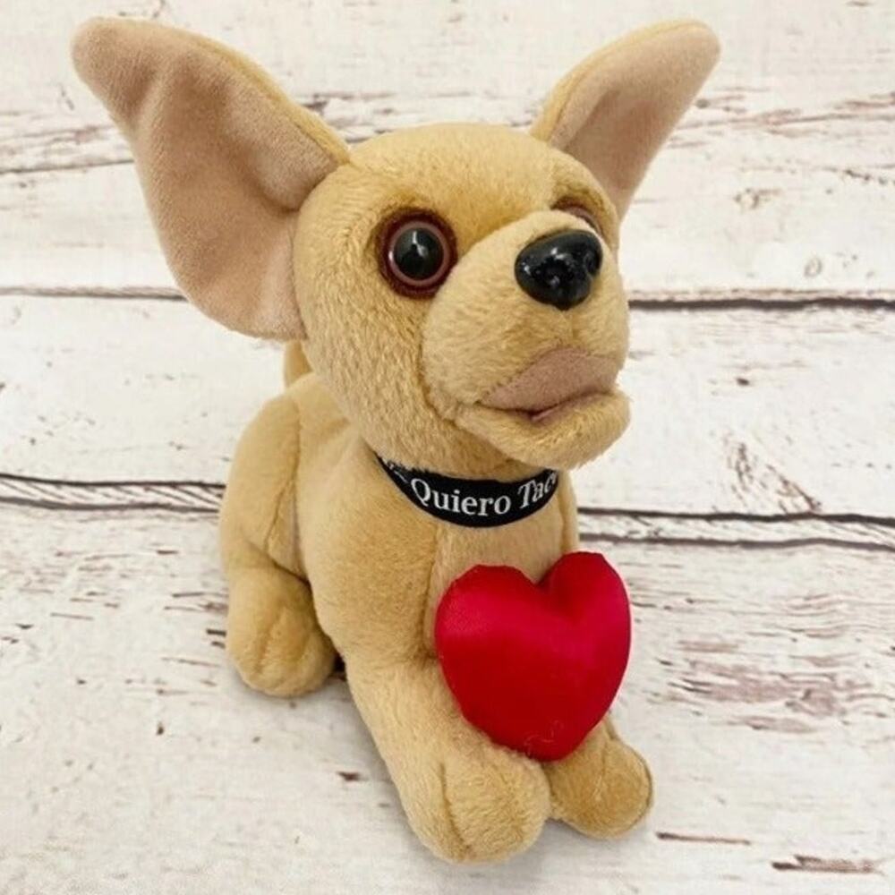 TACO BELL Chihuahua Dog Plush Red Heart Vintage Advertising Collectible